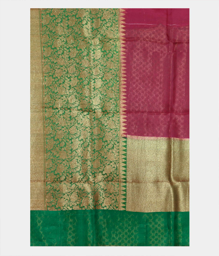 Maroon Banaras Organza Saree T1843534