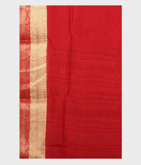 Red Soft Printed Cotton Saree T1849383