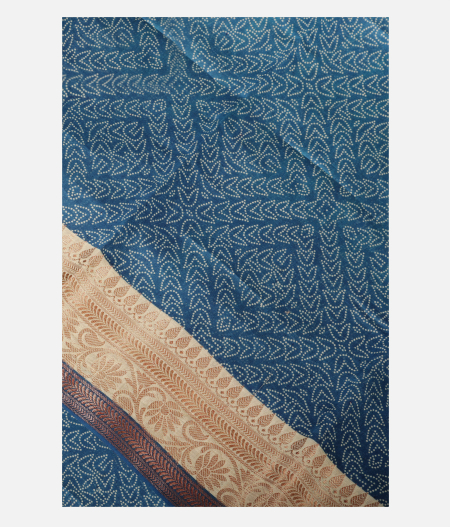 Blue Soft Printed Cotton Saree T184937-image