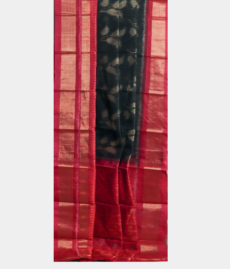 Black Pochampalli Silk Cotton Saree T2174432