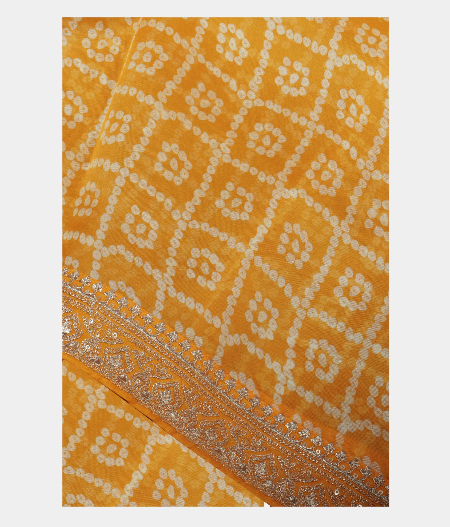 Yellow Kora Organza Printed Saree T226308-image