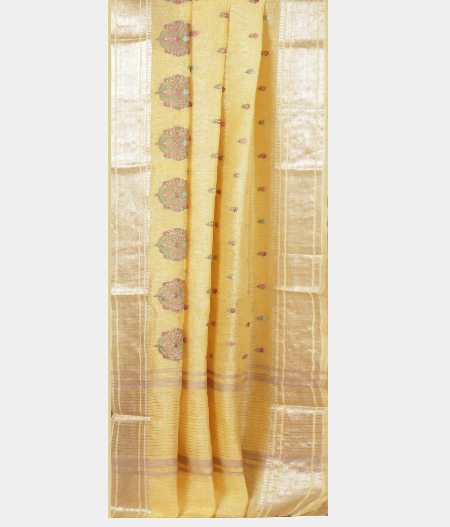 yellow-linen-embroidery-saree-t225553-t225553-b