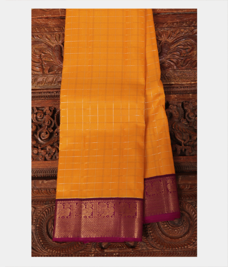 Yellow Handwoven Kanjivaram Silk Saree T224579-image