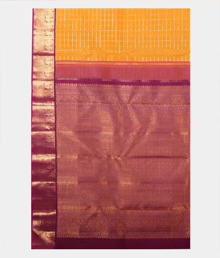 Yellow Handwoven Kanjivaram Silk Saree T2245794