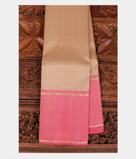 Beige Handwoven Kanjivaram Silk Saree T221962-image