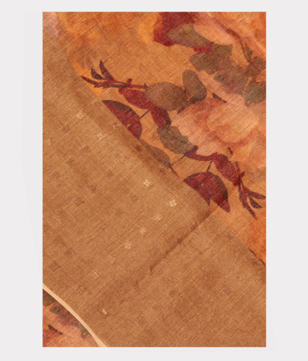 Brown Tussar Printed Saree T225414-image