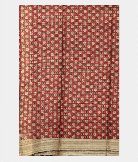 Black Tussar Printed Saree T2233103