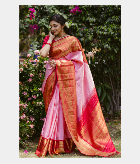 Pink Handwoven Kanjivaram Silk Saree T213351-image