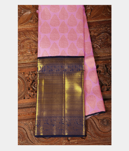 Lavender Handwoven Kanjivaram Silk Pavadai T221561-image