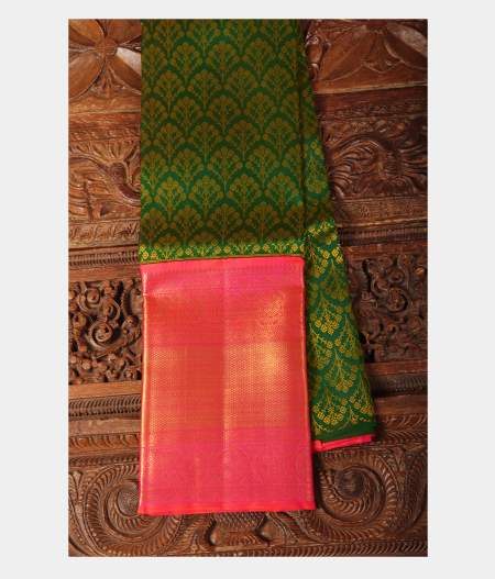 Green Handwoven Kanjivaram Silk Pavadai T217142-image