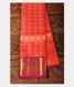 Pinkish Orange Handwoven Kanjivaram Silk Pavadai T2215351