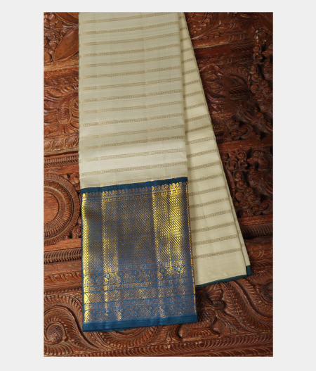 Off-White Handwoven Kanjivaram Silk Pavadai T221547-image