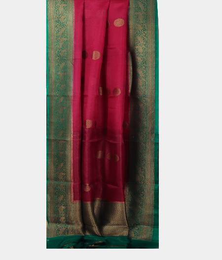 Magenta Banaras Organza Saree T2266112
