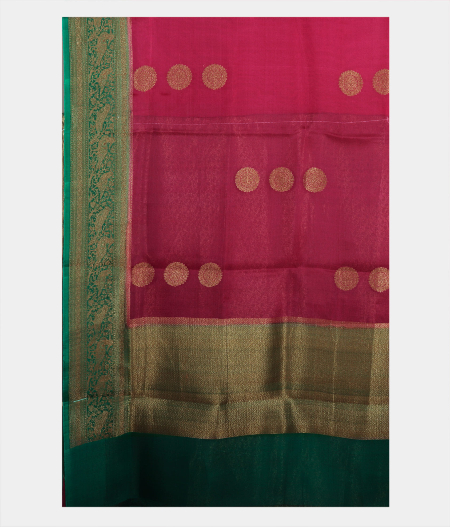 Magenta Banaras Organza Saree T2266114