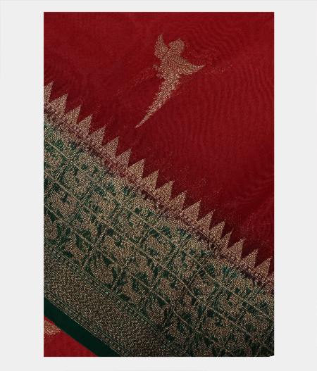 Maroon Banaras Organza Saree T222767-image