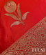 Orange Banarasi silk saree T2225031