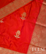 Orange Banarasi silk saree T2225033