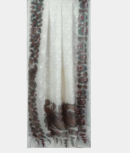 White Organza Embroidery Saree T2209484