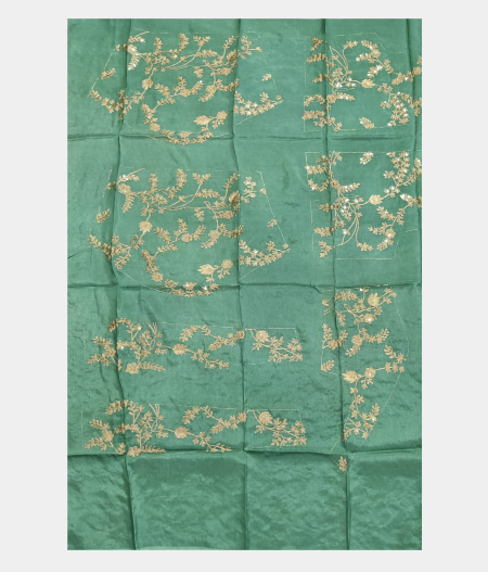 Light Green Kora Organza Printed Saree T2208843