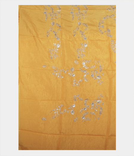 Yellow Kora Organza Printed Saree T2208863