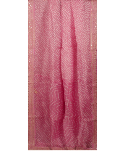 Pink Kora Organza Printed Saree T2208854
