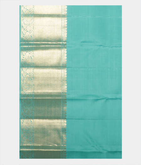 Turquoise Blue Handwoven Kanjivaram Silk Saree T220356 3