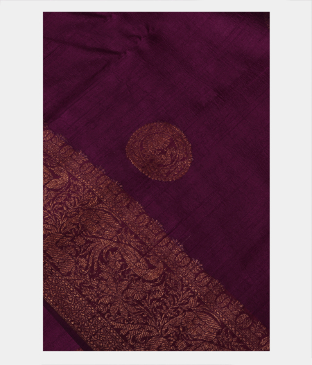 Burgundy Banaras Tussar Saree T226833-image