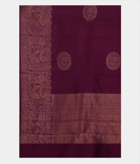 Burgundy Banaras Tussar Saree T2268334