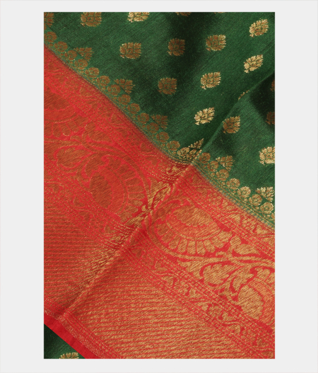 Green Banaras Tussar Saree T223964-image