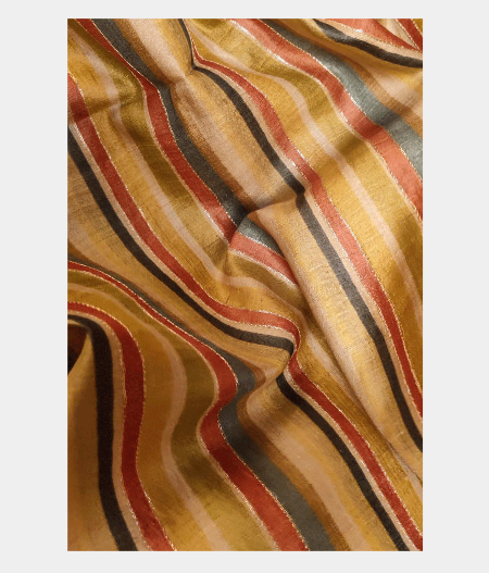 Mustard Yellow Tussar Printed Saree T2244942