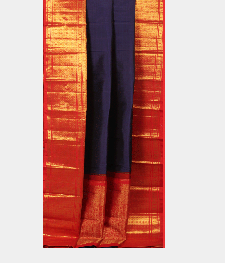 Blue Handwoven Kanjivaram Silk Saree T2267632