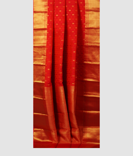 Reddish Orange Soft Silk Saree T2079592