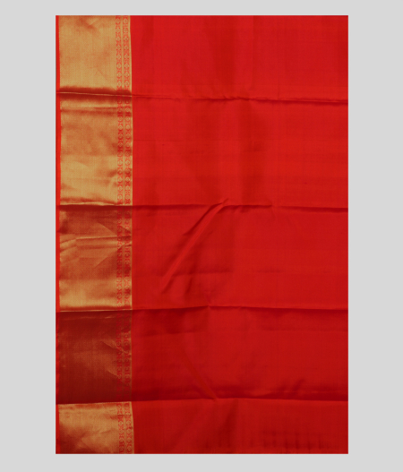Reddish Orange Soft Silk Saree T2079593