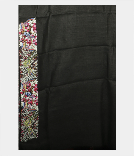 Black Organza Embroidery Saree T2226163