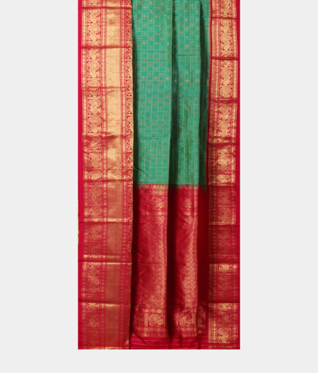 Green Ikat Silk Saree T2047342