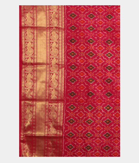 Green Ikat Silk Saree T2047343