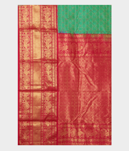 Green Ikat Silk Saree T2047344