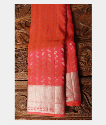 Pinkish Orange Handwoven Kanjivaram Silk Saree T221246-image