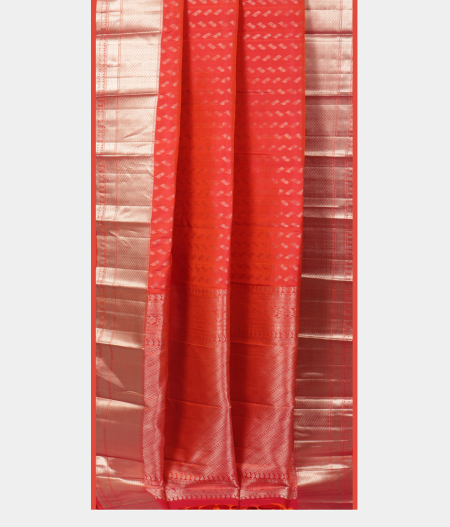 Pinkish Orange Handwoven Kanjivaram Silk Saree T2212462