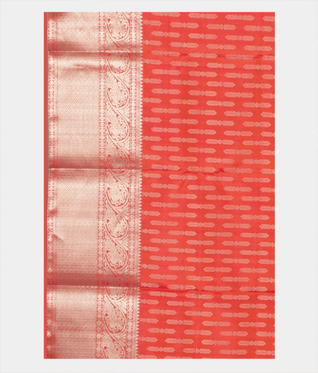 Pinkish Orange Handwoven Kanjivaram Silk Saree T2212073