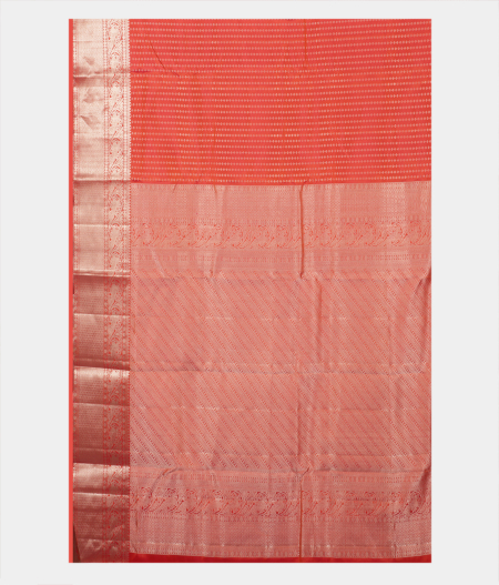 Pinkish Orange Handwoven Kanjivaram Silk Saree T2212074