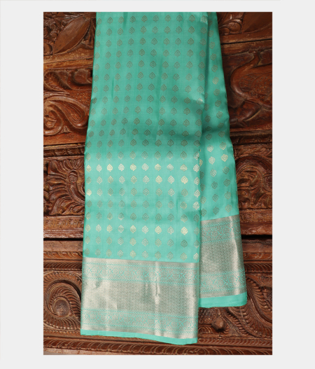 Turquoise Green Handwoven Kanjivaram Silk Saree T221273-image