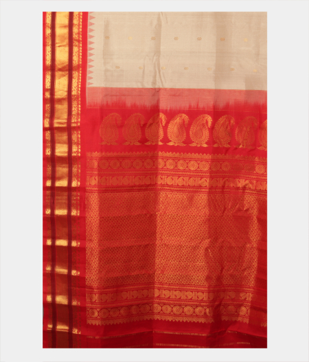Beige Gadwal Silk Saree T2050544