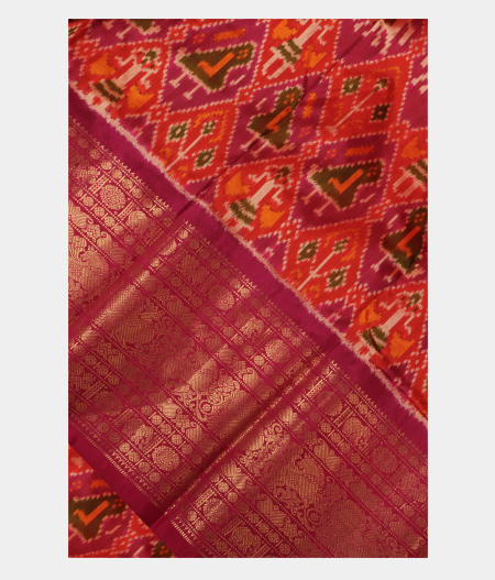MultiColour Ikat Silk Saree T204730-image