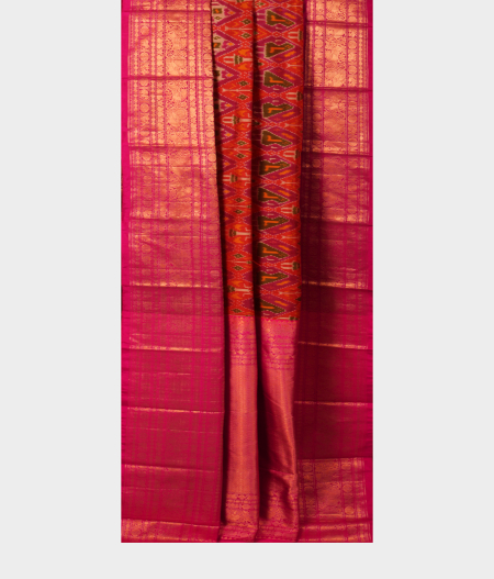 MultiColour Ikat Silk Saree T2047302
