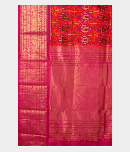 MultiColour Ikat Silk Saree T2047304