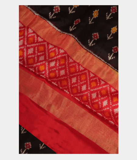 Black Ikat Silk Saree T170777-image