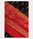 Black Ikat Silk Saree T1707771