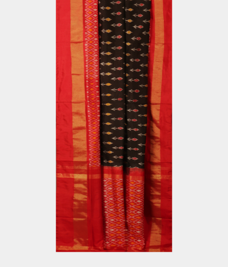 Black Ikat Silk Saree T1707772