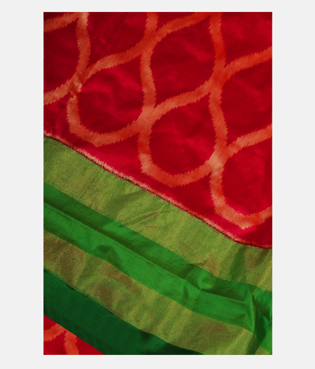Pink Ikat Silk Saree T186589-image